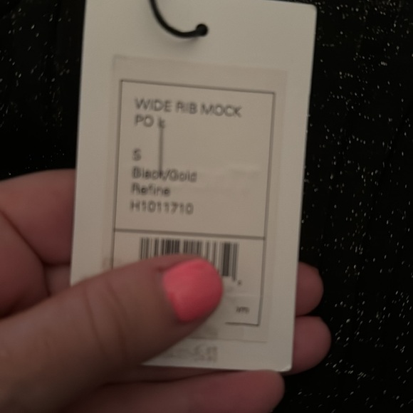 THEORY MOCK NECK PULLOVER LIGHTWEIGHT SWEATER IN BLACK LUREX WOOL BLEND SIZE S - Picture 6 of 6